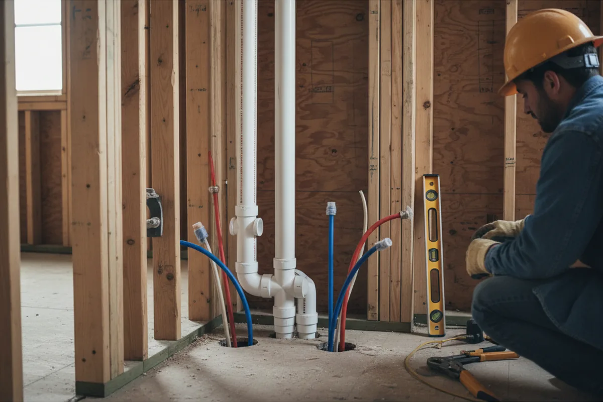 Drain and supply rough-in during Toilet Repair and Installation in Hempstead